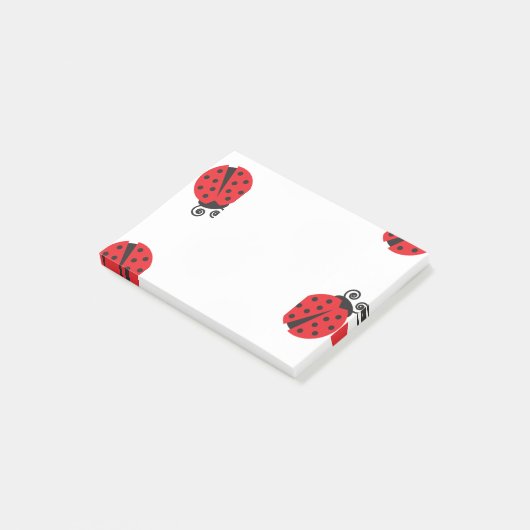 Niedliches Ladybug-Muster Post-it Klebezettel (angewinkelt)