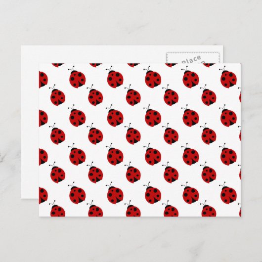 Niedliches Ladybug-Muster Postkarte (Vorne/Hinten)