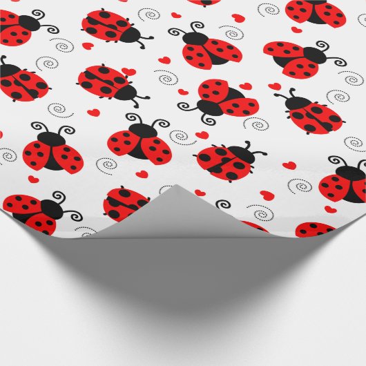Niedliches Ladybug-Musterpapier Geschenkpapier (Ecke)