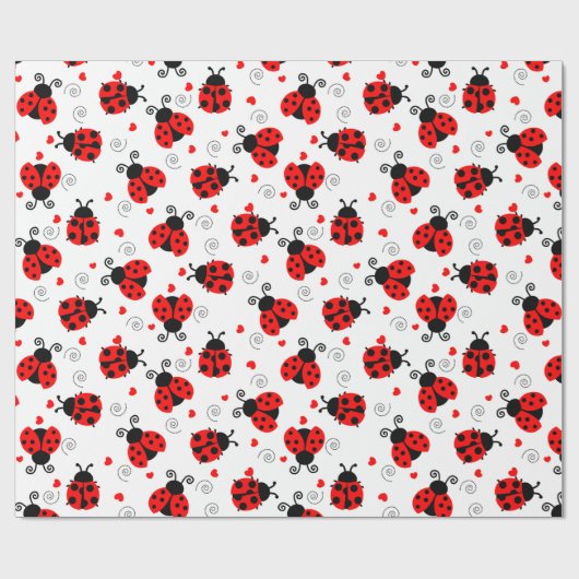 Niedliches Ladybug-Musterpapier Geschenkpapier (Flach)
