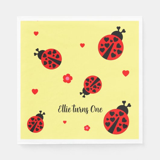 Niedliches Ladybug Paper Napkin Serviette (Vorderseite)