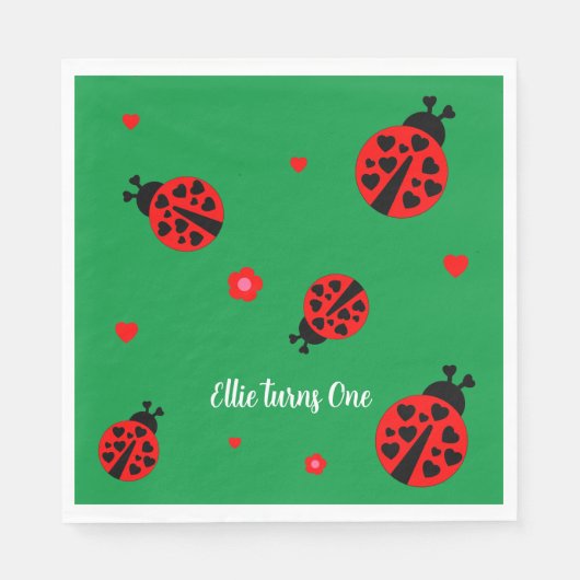 Niedliches Ladybug Paper Napkin Serviette (Vorderseite)