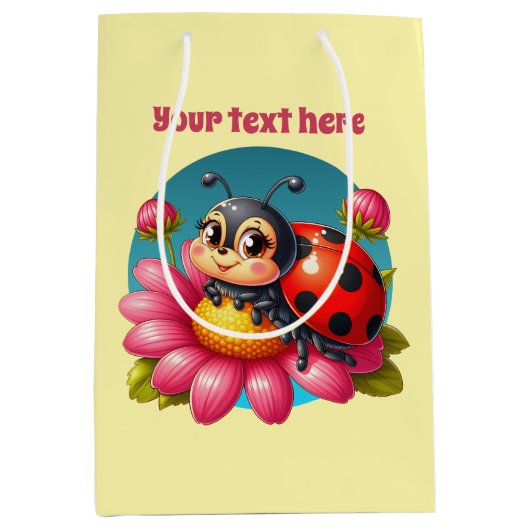 Niedliches Ladybug-Party Mittlere Geschenktüte (Vorderseite)