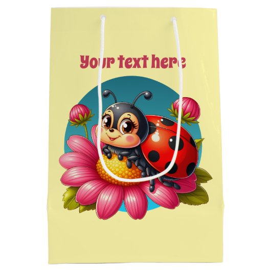 Niedliches Ladybug-Party Mittlere Geschenktüte (Rückseite)