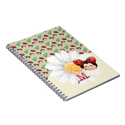 Niedliches LadyBug Pattern Kids-Notebook mit Namen Notizblock (Rechte Seite)