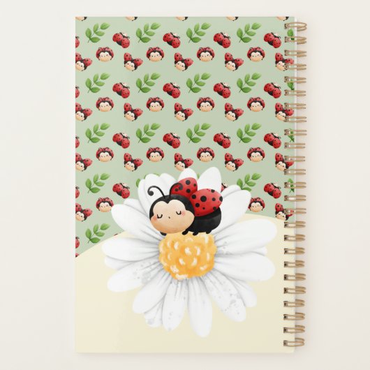 Niedliches LadyBug Pattern Kids-Notebook mit Namen Planer (Rückseite)