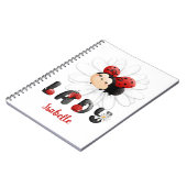 Niedliches Ladybug Personalisiert Girl Notebook Notizblock (Linke Seite)