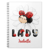 Niedliches Ladybug Personalisiert Girl Notebook Notizblock (Vorderseite)