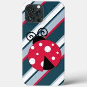 Niedliches Ladybug Red White Stripes Muster Case-Mate iPhone Hülle (Rückseite)
