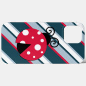 Niedliches Ladybug Red White Stripes Muster Case-Mate iPhone Hülle (Rückseite (Horizontal))