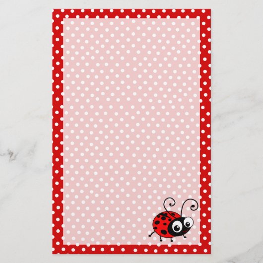 Niedliches Ladybug-Schreibpapier Briefpapier (Vorderseite)