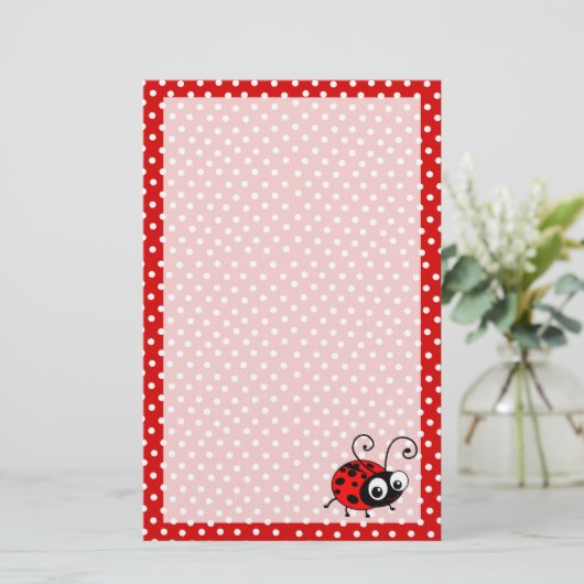 Niedliches Ladybug-Schreibpapier Briefpapier (Stehend Vorderseite)