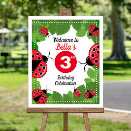 Niedliches Ladybug Theme Party Willkommensposter Poster