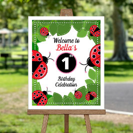 Niedliches Ladybug Theme Party Willkommensposter Poster