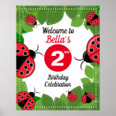 Niedliches Ladybug Theme Party Willkommensposter Poster (Vorne)