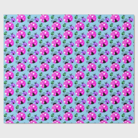 Niedliches Ladybugs-Muster Geschenkpapier (Flach)
