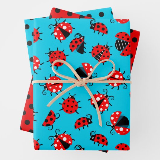 Niedliches Ladybugs Wrapping Paper Set 3 Geschenkpapier Set (Beispiel)