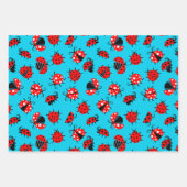 Niedliches Ladybugs Wrapping Paper Set 3 Geschenkpapier Set (Vorderseite)