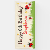 Niedliches Ladybun-Theme Glückwunschgebläse Banner (Vertikal)