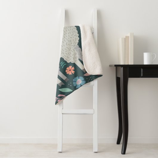 Niedliches Lama-Blumenentwurf Sherpadecke (Beispiel)