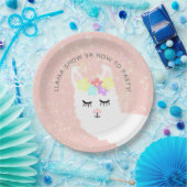 Niedliches Lama Blush Rosa Party Pappteller (Party)
