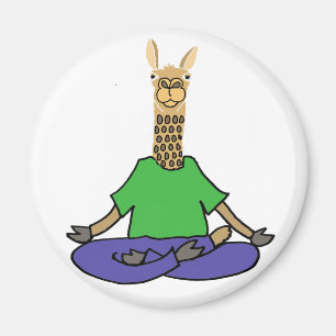 Niedliches Lama, das Yoga-Cartoon tut Magnet