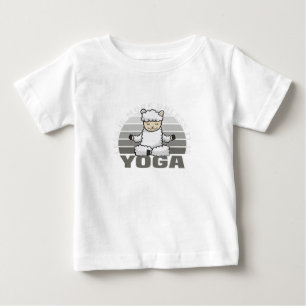 Niedliches Lama, der Yoga macht, lustige Yoga-Pose Baby T-shirt