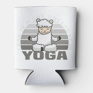 Niedliches Lama, der Yoga macht, lustige Yoga-Pose Dosenkühler
