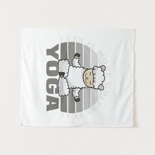 Niedliches Lama, der Yoga macht, lustige Yoga-Pose Wandteppich (Vorderseite (Horizontal))