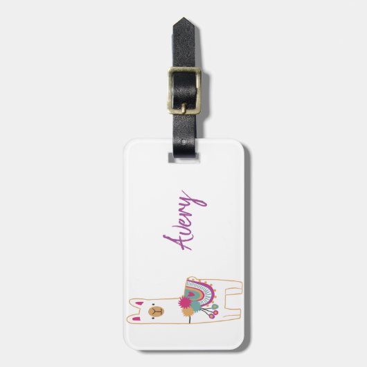 Niedliches Lama Gepäckanhänger (Vorderseite vertikal)