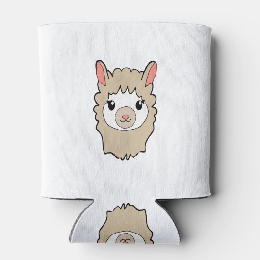Niedliches Lama-Gesicht Zeichnend Dosenkühler (Rückseite)