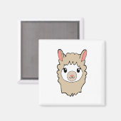 Niedliches Lama-Gesicht Zeichnend Magnet (Vorderseite/Rückseite)