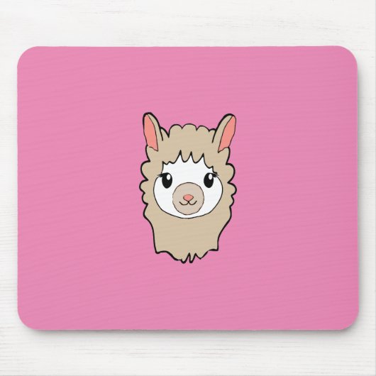 Niedliches Lama-Gesicht Zeichnend Mousepad (Vorne)