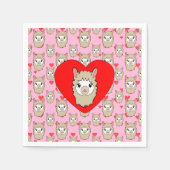 Niedliches Lama-Gesicht Zeichnend Serviette (Vorderseite)