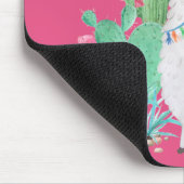Niedliches Lama im Cactus Garden - Personalisiert Mousepad (Ecke)