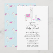 Niedliches Lama-Lama-Motivlaufwerk mit Babydusche