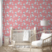 Niedliches Lama Mama Baby Kinderzimmer gekachelt