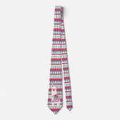 Niedliches Lama mit gemustertem Hintergrund Krawatte (Vorderseite)