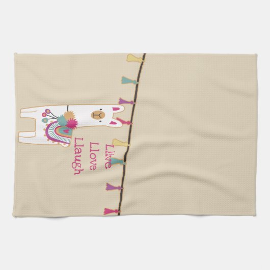 Niedliches Lama mit kundenspezifischer Geschirrtuch (Horizontal)