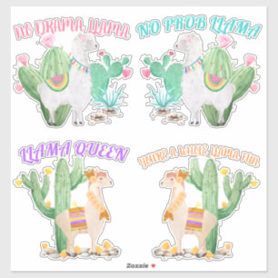 Niedliches Lama mit Spaß-Lama-Spaß-Redewendungen Aufkleber