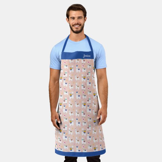 Niedliches Lama-Muster Schürze (Getragen)