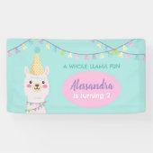 Niedliches Lama-Party Banner (Horizontal)