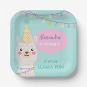 Niedliches Lama-Party Pappteller (Vorderseite)