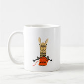 Niedliches Lama-strickender Cartoon Kaffeetasse (Links)