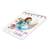 Niedliches Lama- und Tasseldesign für Fotos Magnet (Linke Seite)