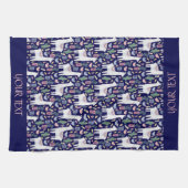 Niedliches Lama-Whimsisches botanisches Muster Geschirrtuch (Horizontal)