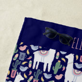 Niedliches Lama-Whimsisches botanisches Muster Strandtuch (Beispiel)