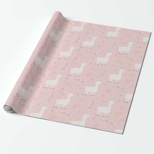 Niedliches Lamama nahtlos Geschenkpapier (Ungerollt)