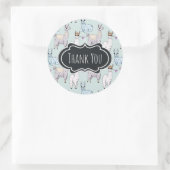 Niedliches Lamatsmuster auf Polka Dots Vielen Dank Runder Aufkleber (Tasche)