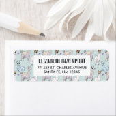 Niedliches Lamatsmuster auf Polka-Punkten (Insitu)